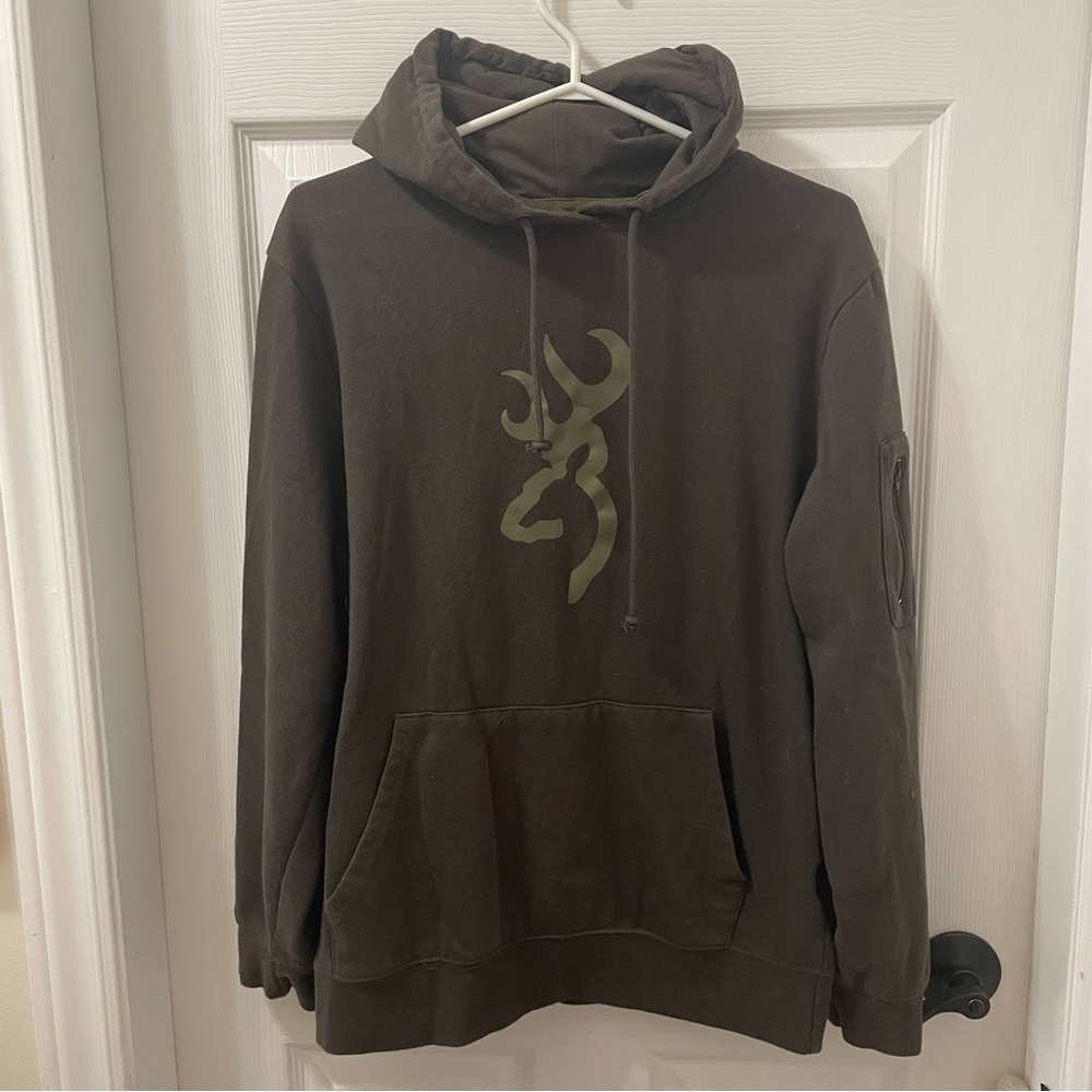 Browning Olive Green Hoodie with Buckmark Graphic